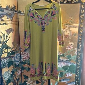 Embroidered Green Dress